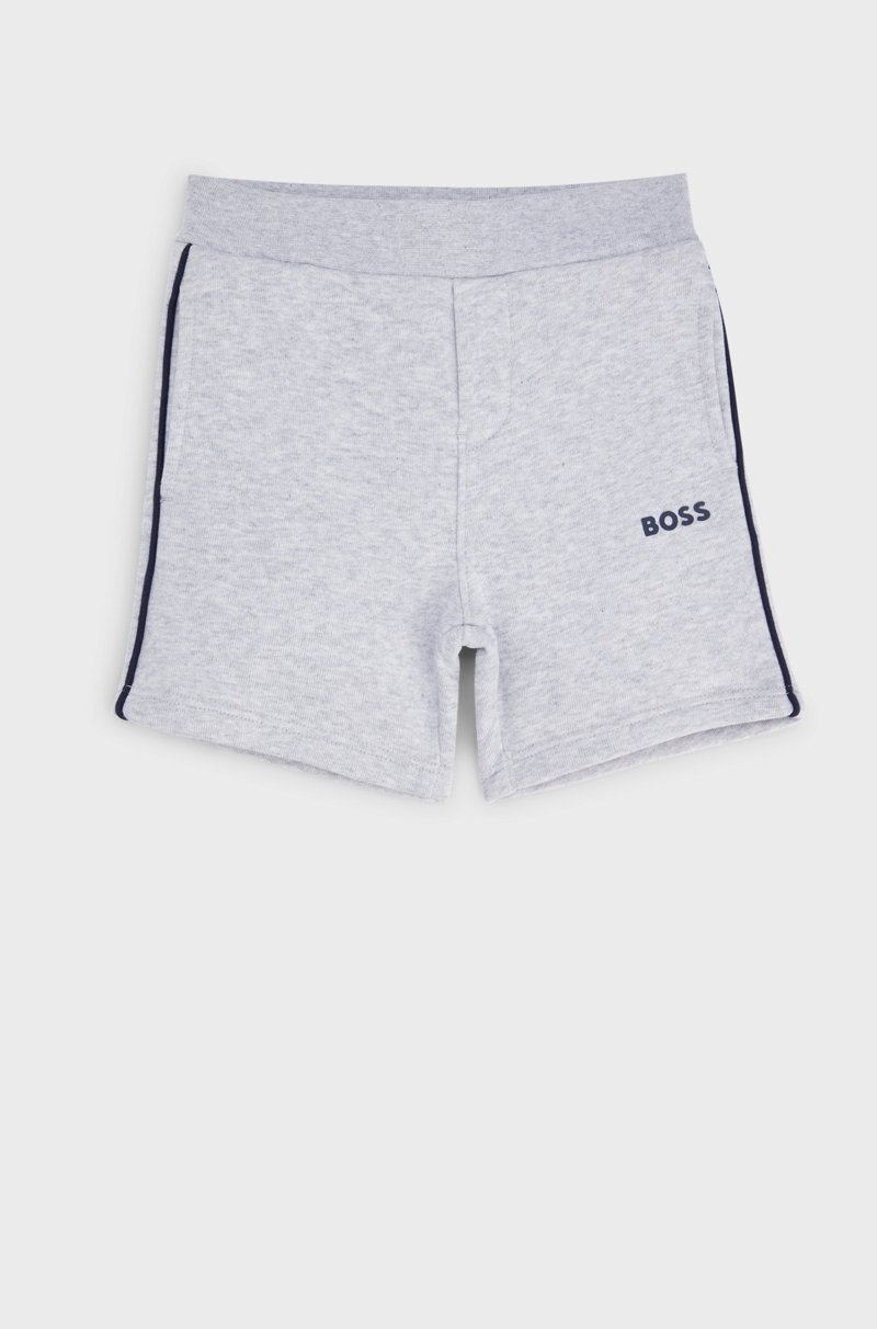 Hugo Boss Shorts para niños en mezcla de algodón con rayas y logo
