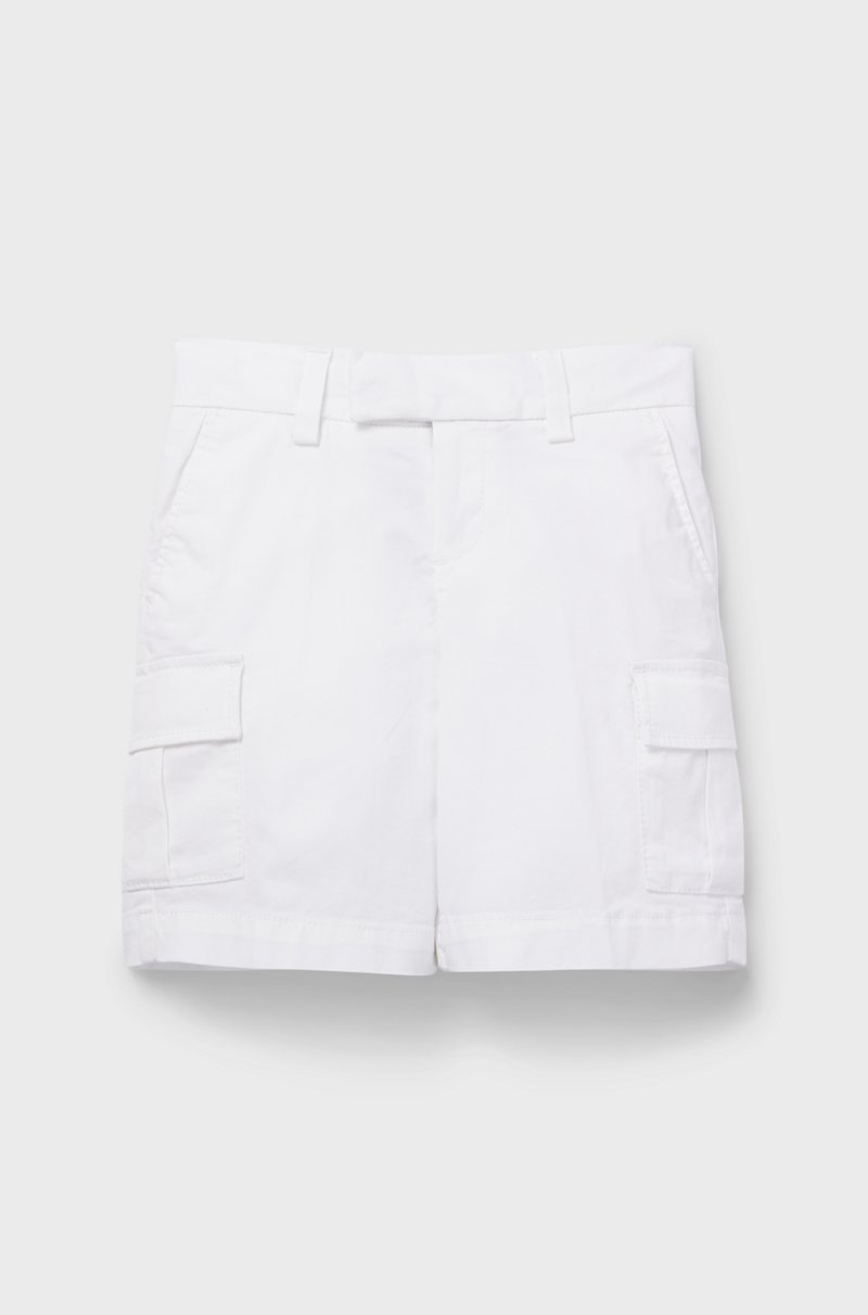 Hugo Boss Shorts para niños en sarga de algodón con bolsillos estilo cargo