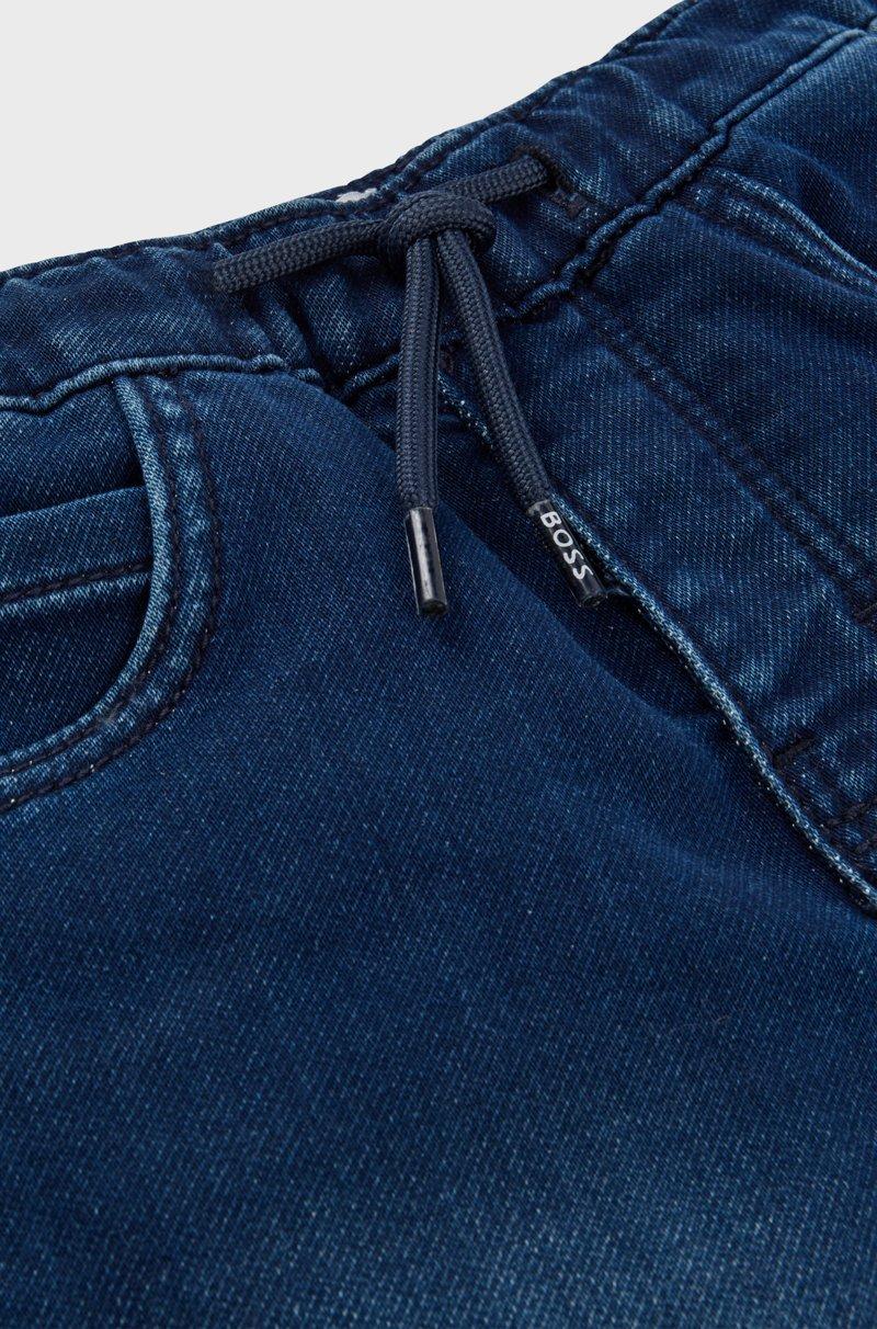 Hugo Boss Shorts Para Niños En Tejido De Punto Vaquero Elástico Azul