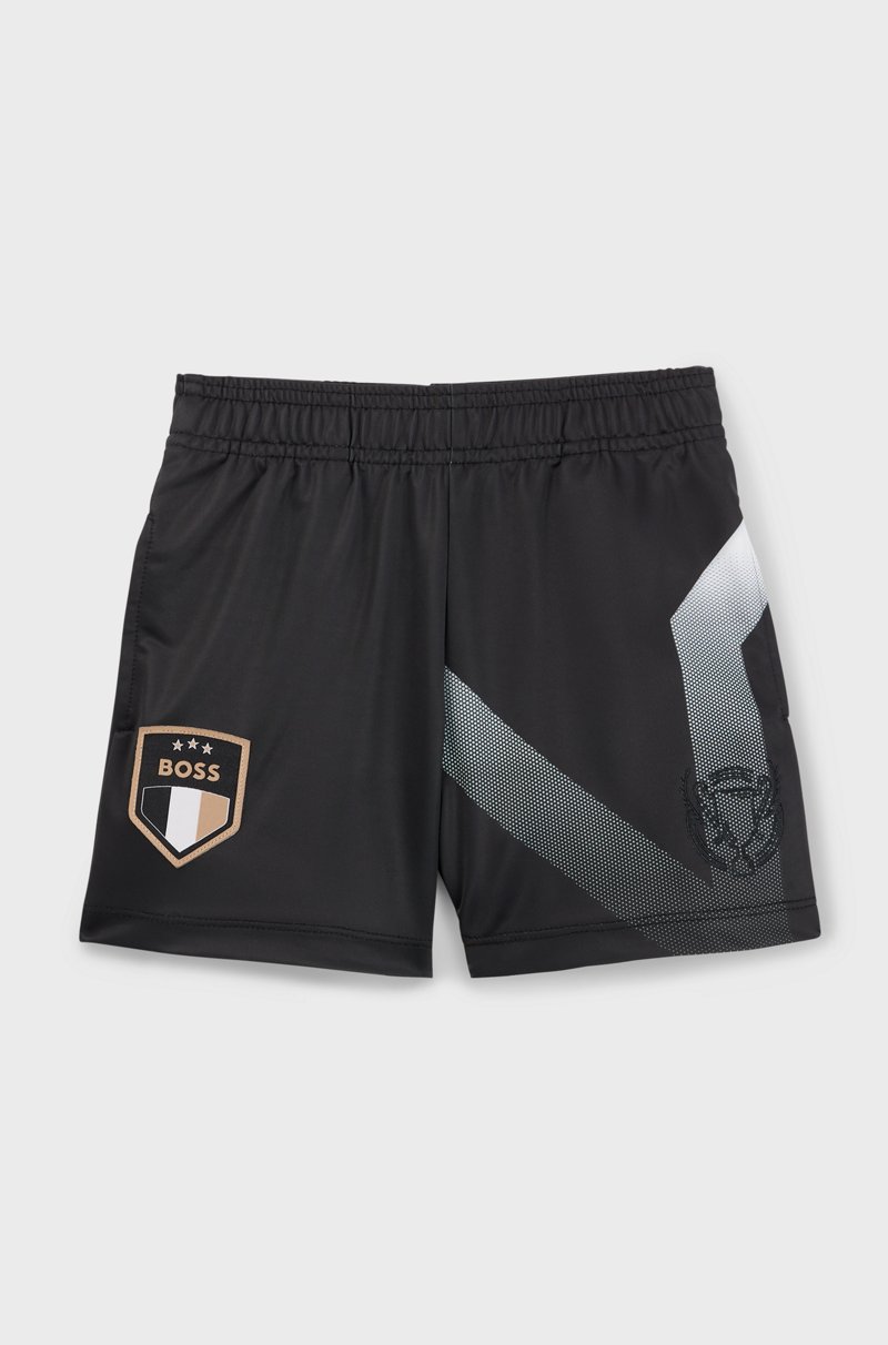 Hugo Boss Shorts para niños en tejido elástico con ilustración en tono degradado