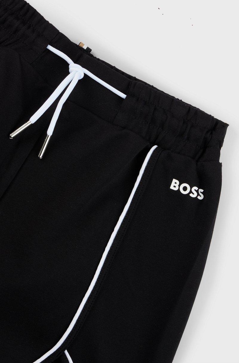 Hugo Boss Shorts Para Niños En Tejido Elástico Con Ribetes Y Logo