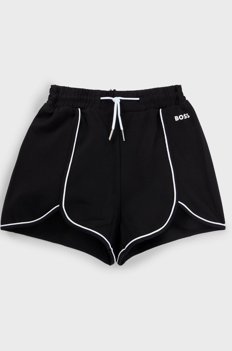Hugo Boss Shorts para niños en tejido elástico con ribetes y logo