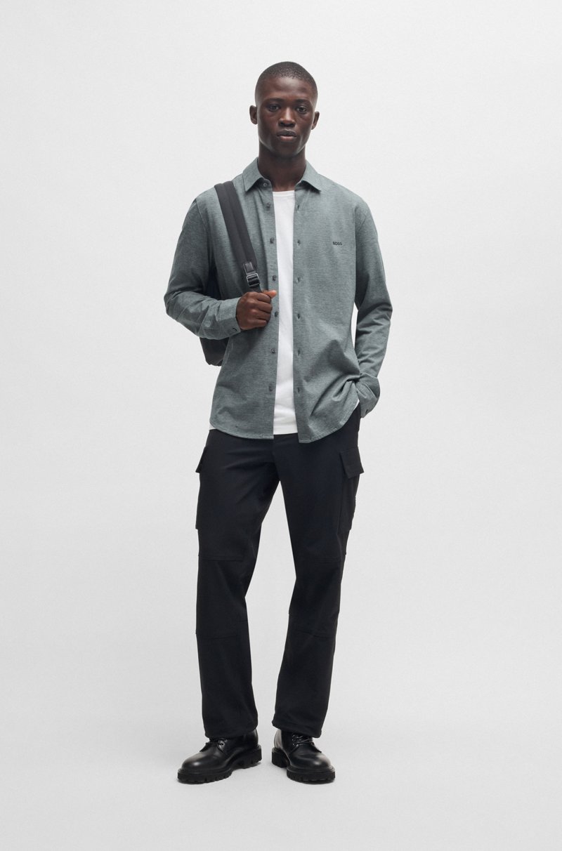 Hugo Boss Shorts Regular Fit En Felpa De Algodón Con Insignia De Logo