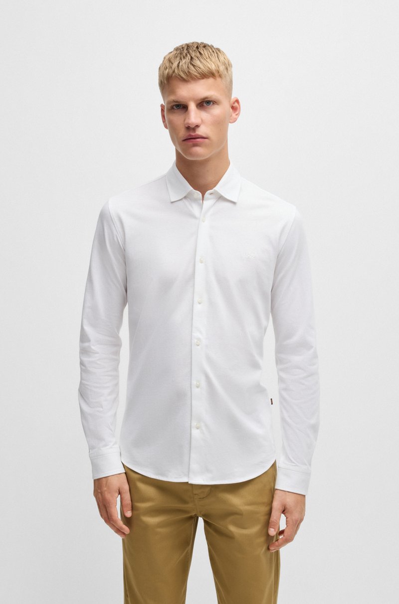 Hugo Boss Shorts regular fit en felpa de algodón con insignia de logo