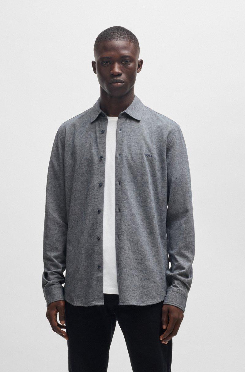 Hugo Boss Shorts regular fit en felpa de algodón con insignia de logo