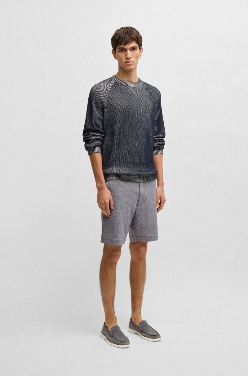 Hugo Boss Shorts Regular Fit En Mezcla De Lino Con Cordón En La Cintura