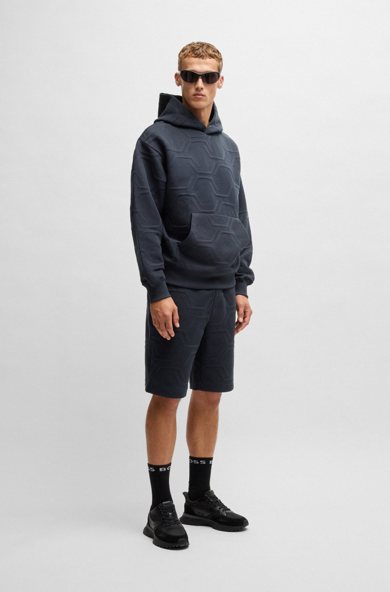 Hugo Boss Shorts Relaxed Fit Con Guateado Hexagonal