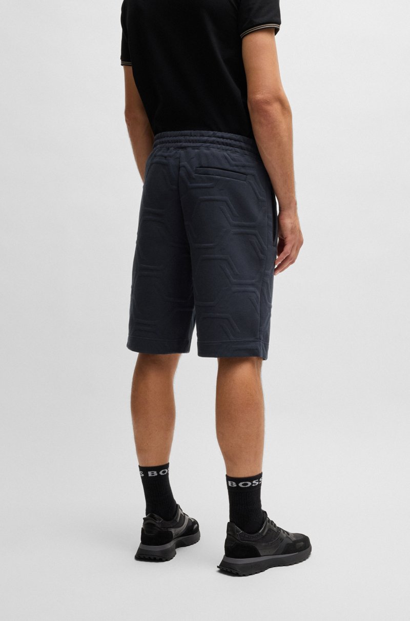 Hugo Boss Shorts Relaxed Fit Con Guateado Hexagonal