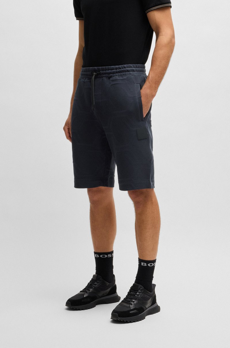 Hugo Boss Shorts relaxed fit con guateado hexagonal