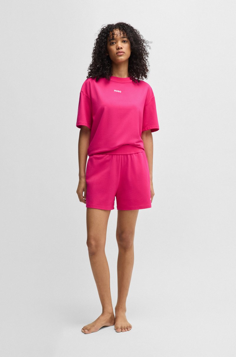 Hugo Boss Shorts Relaxed Fit De Punto Elástico Con Logo Estampado