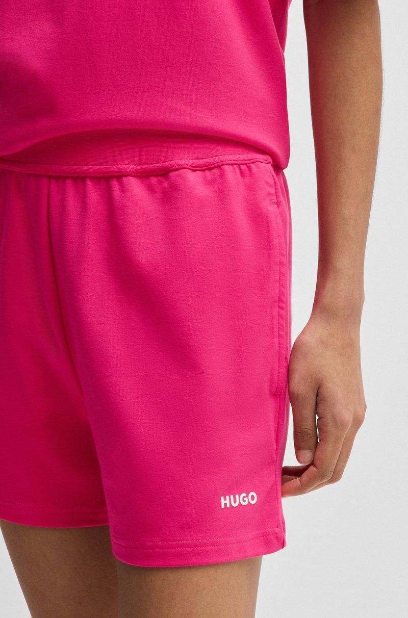 Hugo Boss Shorts Relaxed Fit De Punto Elástico Con Logo Estampado