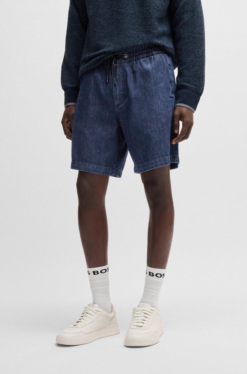 Hugo Boss Shorts relaxed fit en denim elástico azul oscuro