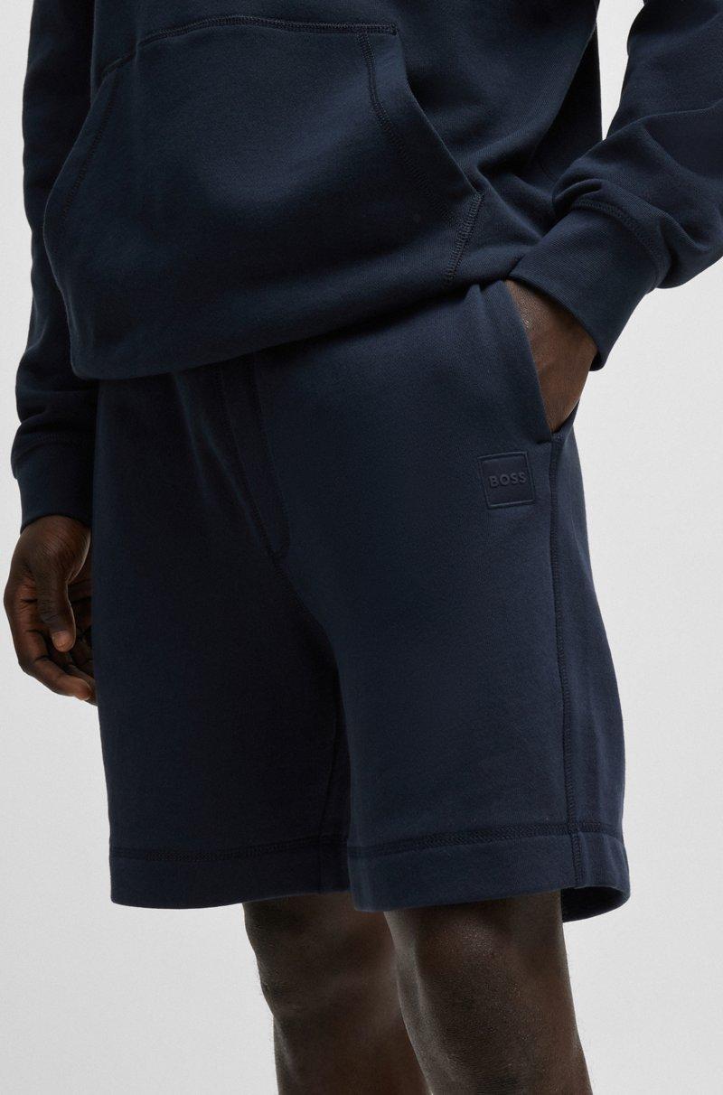 Hugo Boss Shorts Relaxed Fit En Felpa De Algodón Con Insignia De Logo