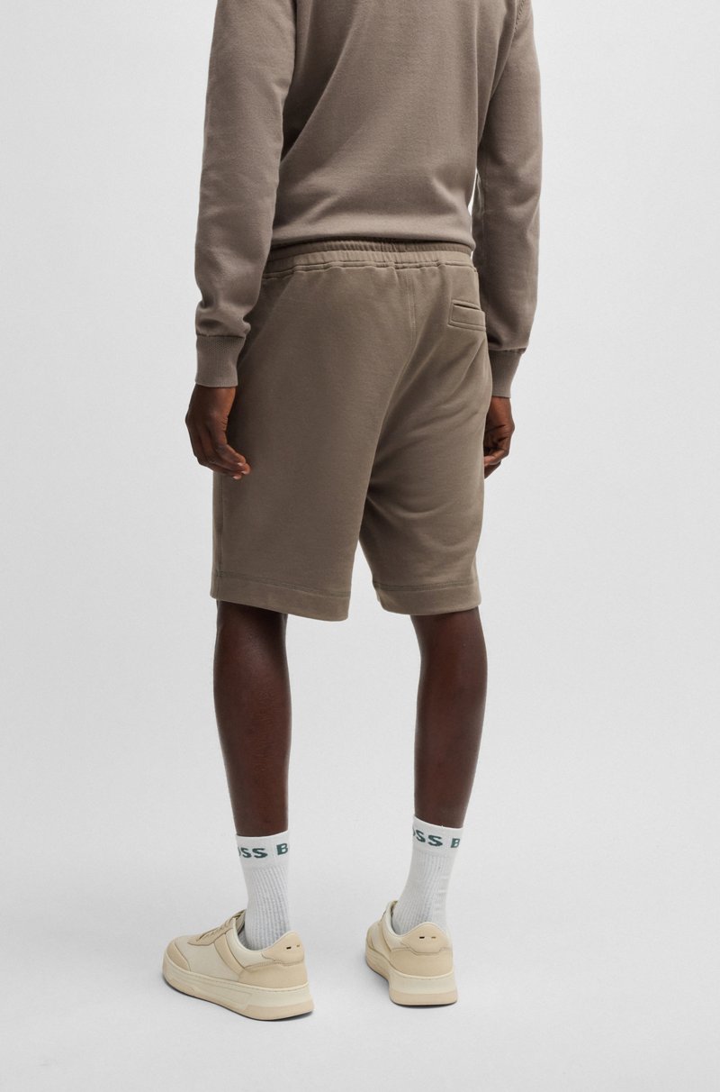 Hugo Boss Shorts Relaxed Fit En Felpa De Algodón Con Insignia De Logo