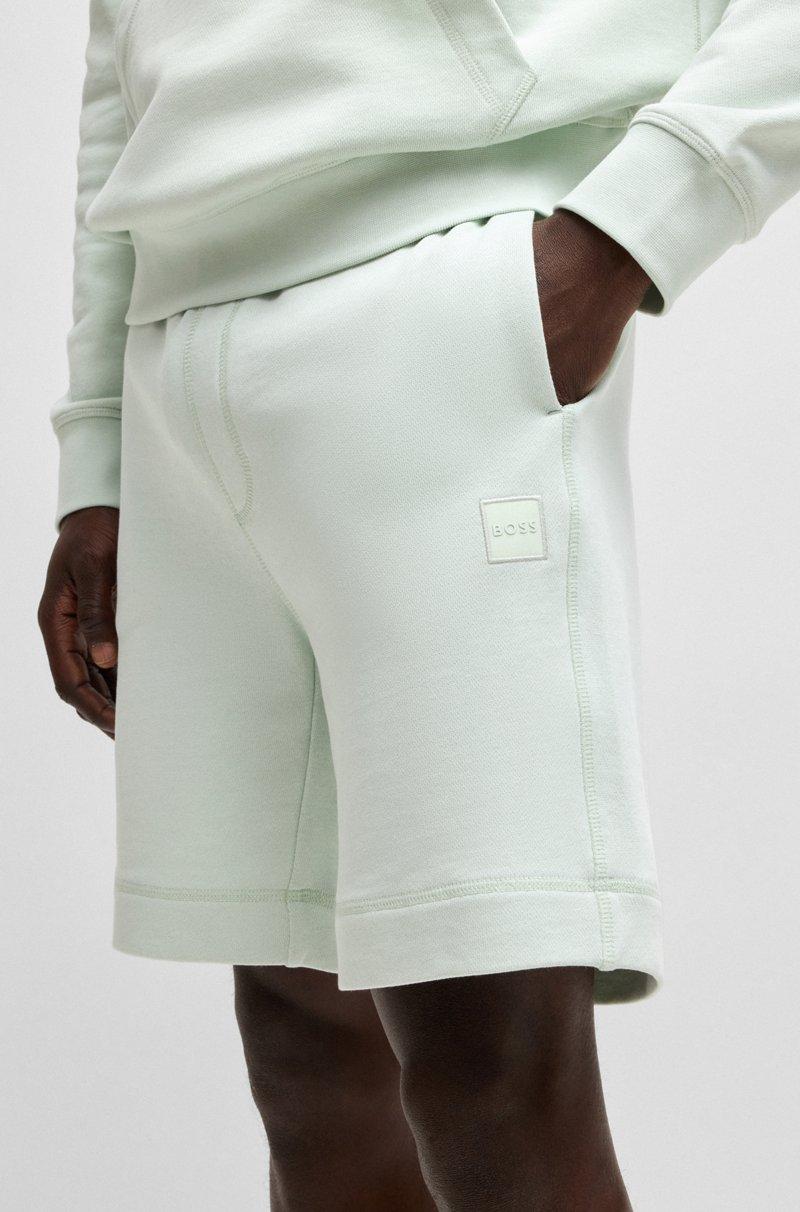 Hugo Boss Shorts Relaxed Fit En Felpa De Algodón Con Insignia De Logo