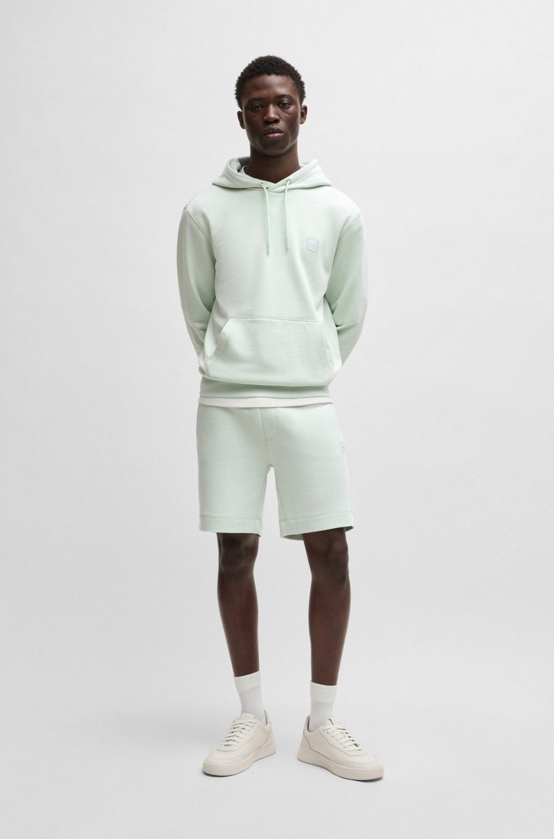 Hugo Boss Shorts Relaxed Fit En Felpa De Algodón Con Insignia De Logo