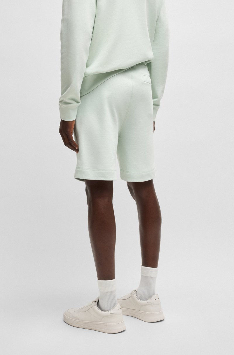 Hugo Boss Shorts Relaxed Fit En Felpa De Algodón Con Insignia De Logo