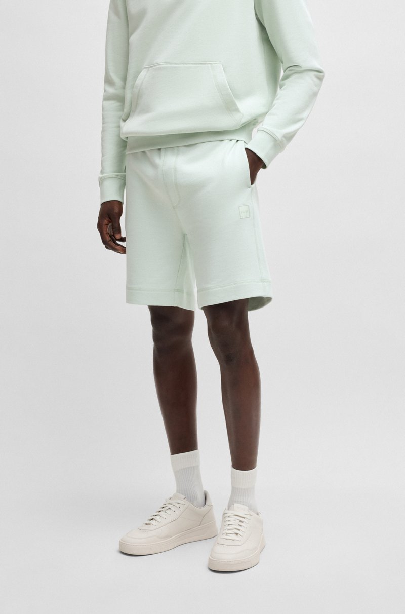 Hugo Boss Shorts relaxed fit en felpa de algodón con insignia de logo
