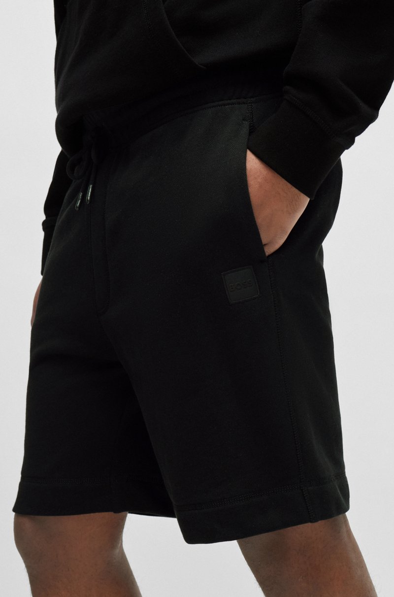 Hugo Boss Shorts Relaxed Fit En Felpa De Algodón Con Insignia De Logo