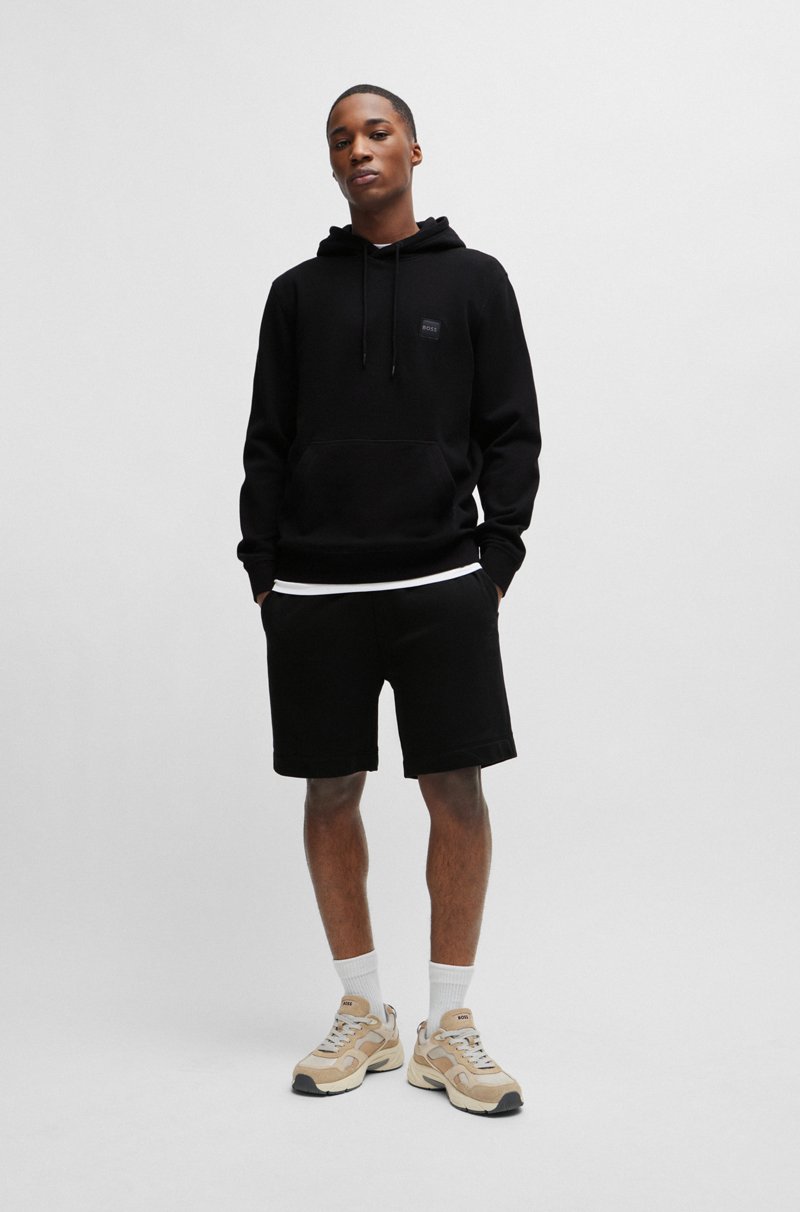 Hugo Boss Shorts Relaxed Fit En Felpa De Algodón Con Insignia De Logo