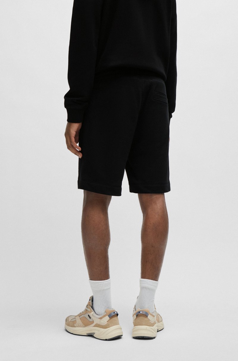 Hugo Boss Shorts Relaxed Fit En Felpa De Algodón Con Insignia De Logo