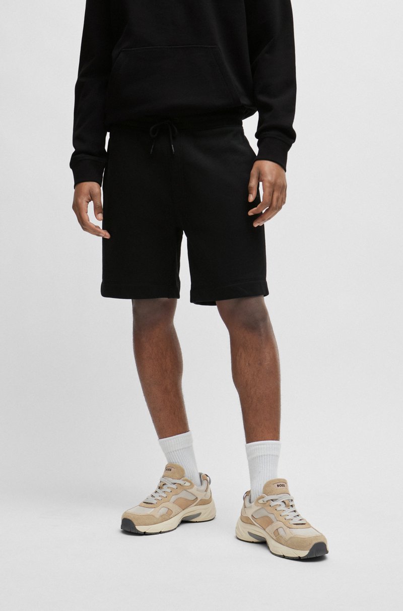 Hugo Boss Shorts relaxed fit en felpa de algodón con insignia de logo