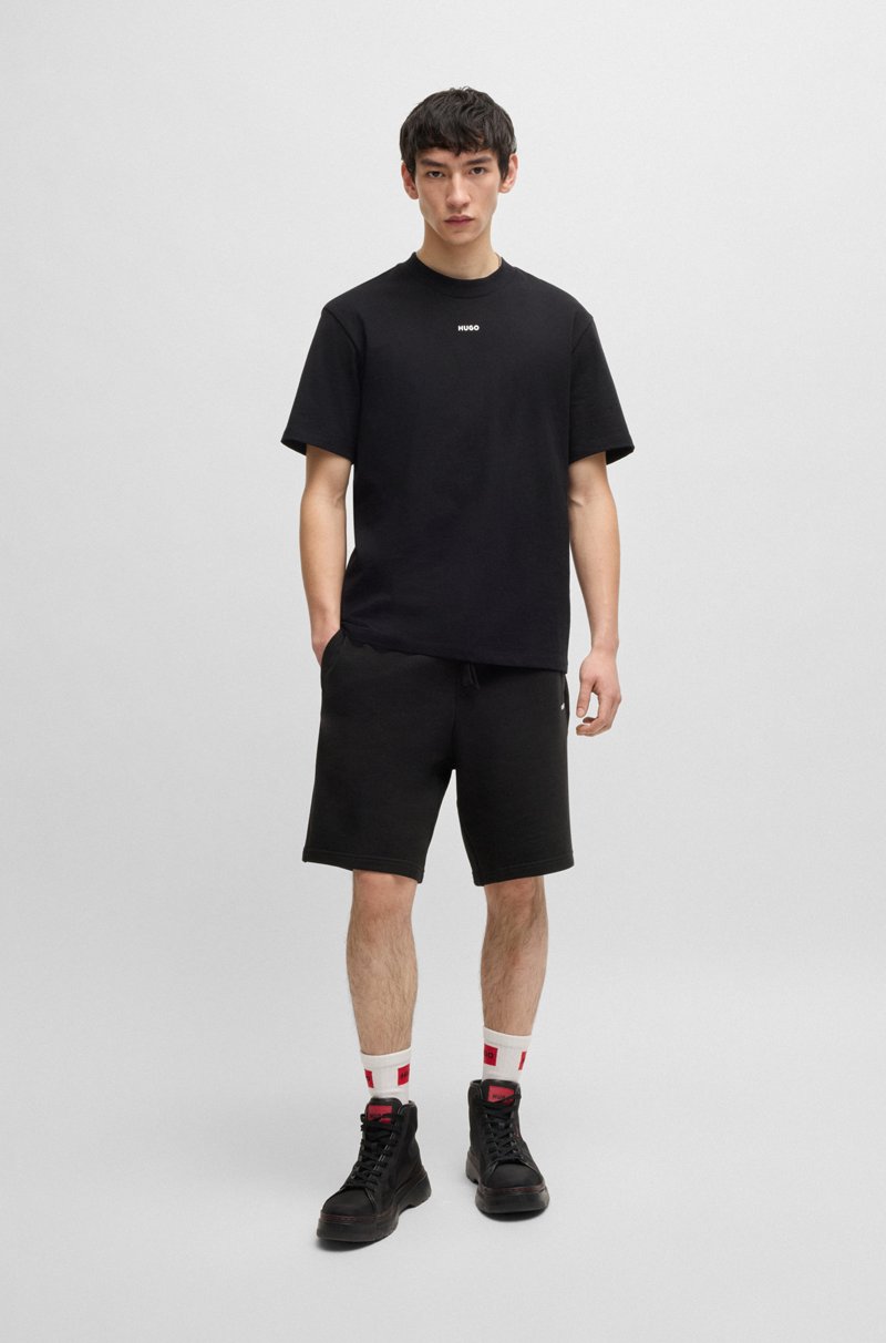 Hugo Boss Shorts Relaxed Fit En Felpa De Algodón Con Logo Estampado