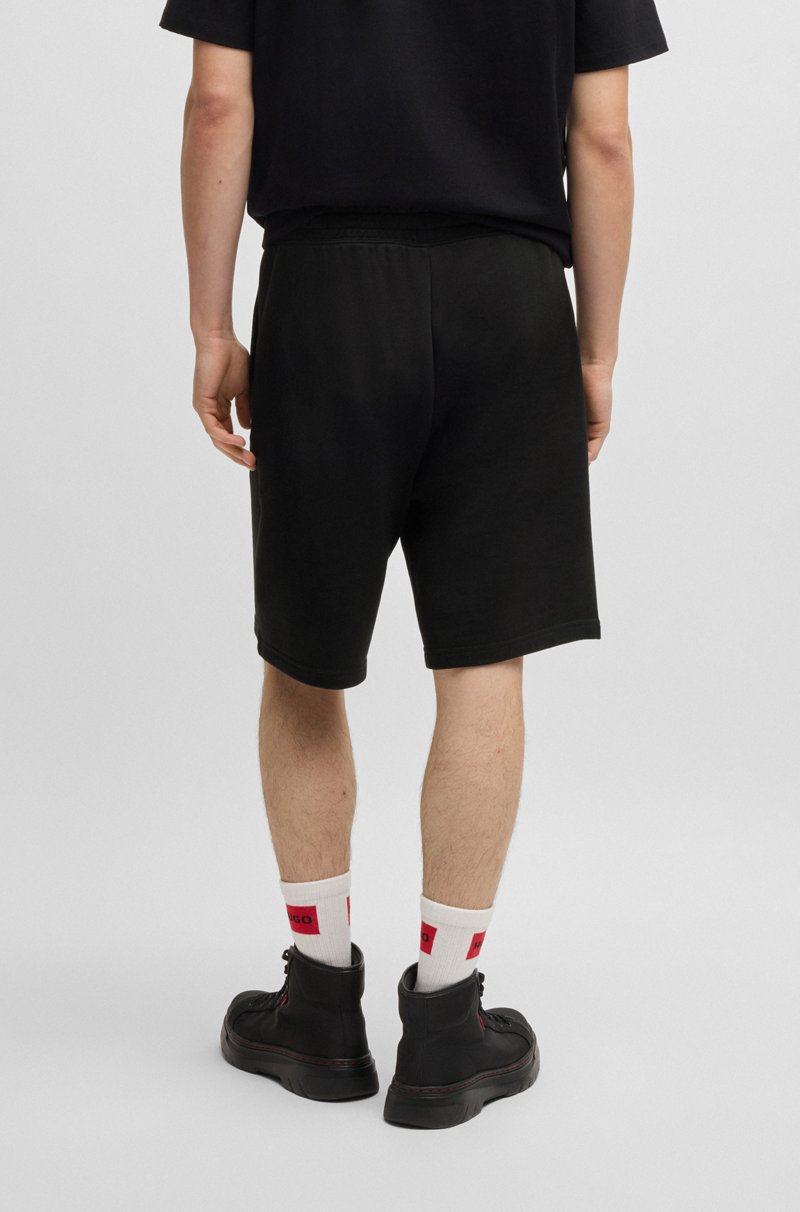 Hugo Boss Shorts Relaxed Fit En Felpa De Algodón Con Logo Estampado