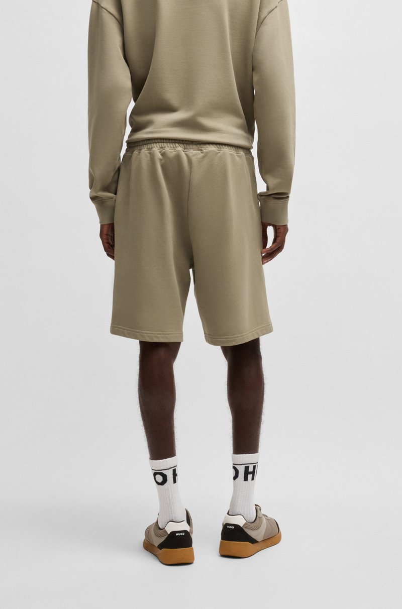 Hugo Boss Shorts Relaxed Fit En Felpa De Algodón Con Logo Estampado