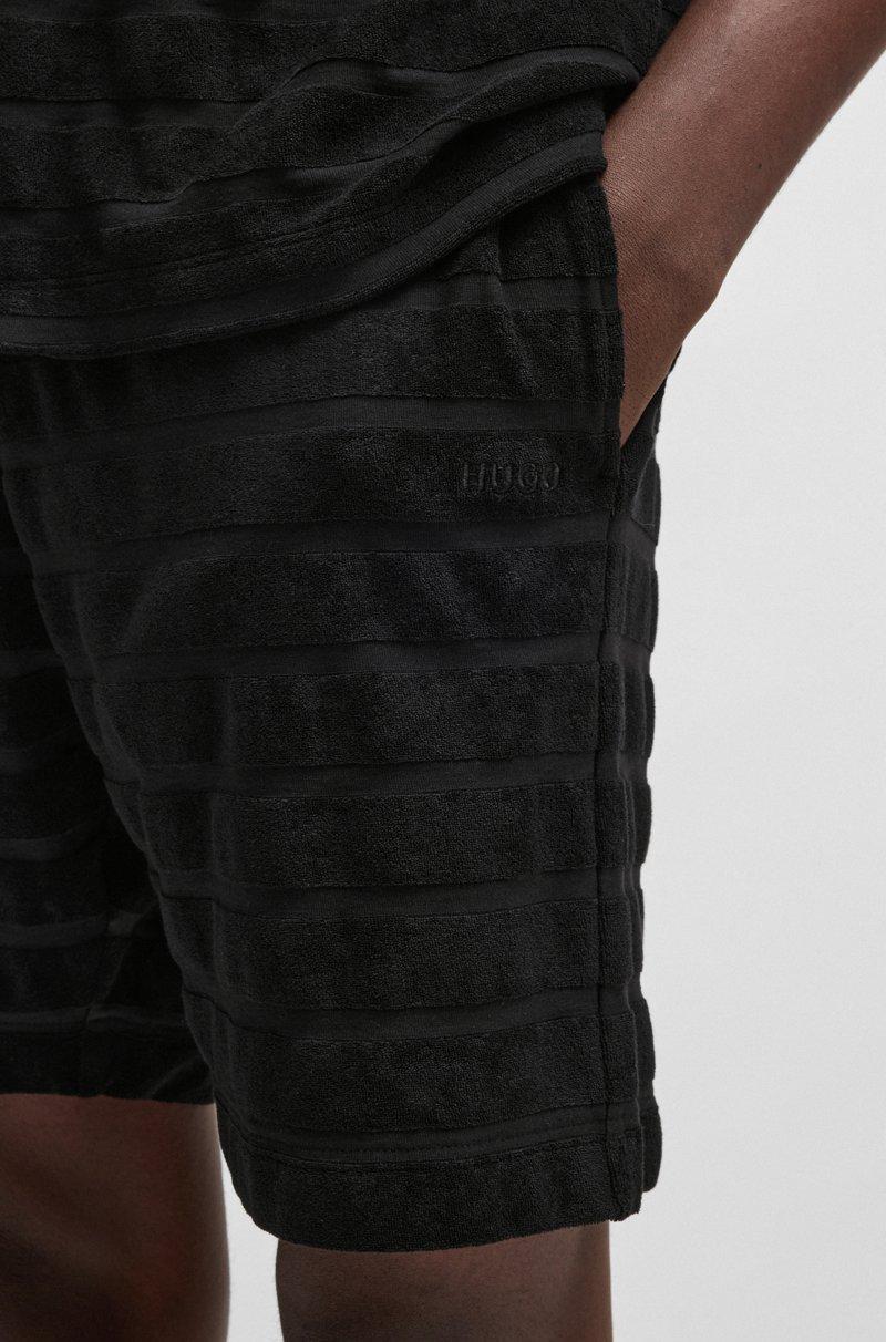 Hugo Boss Shorts Relaxed Fit En Rizo De Algodón A Rayas