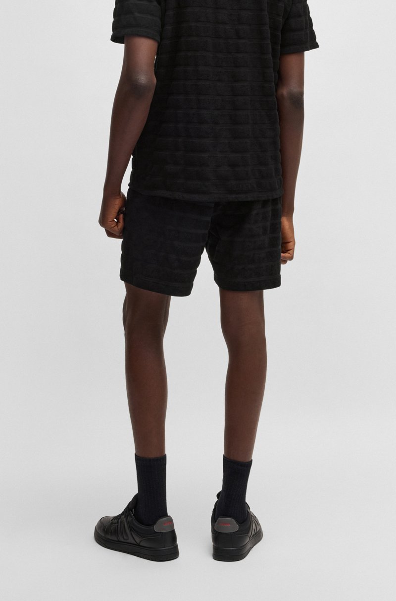 Hugo Boss Shorts Relaxed Fit En Rizo De Algodón A Rayas