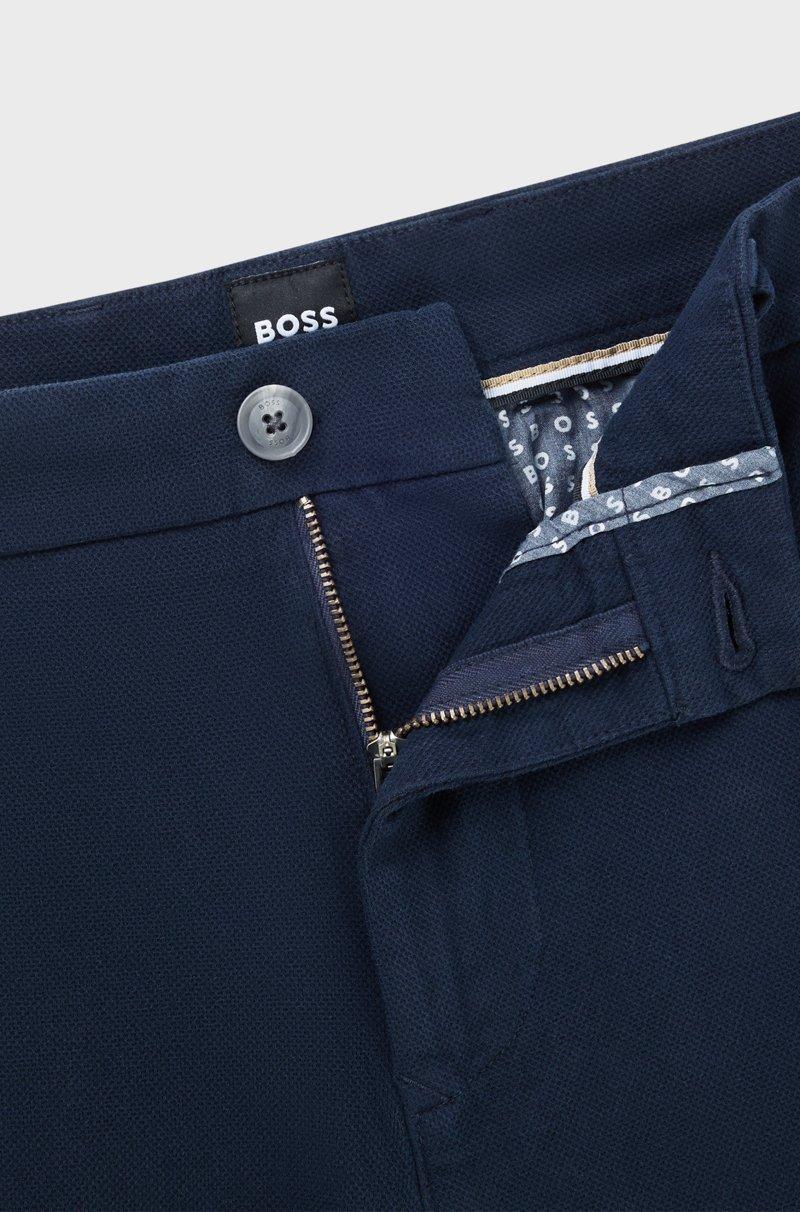 Hugo Boss Shorts Slim Fit De Algodón Elástico Con Estructura