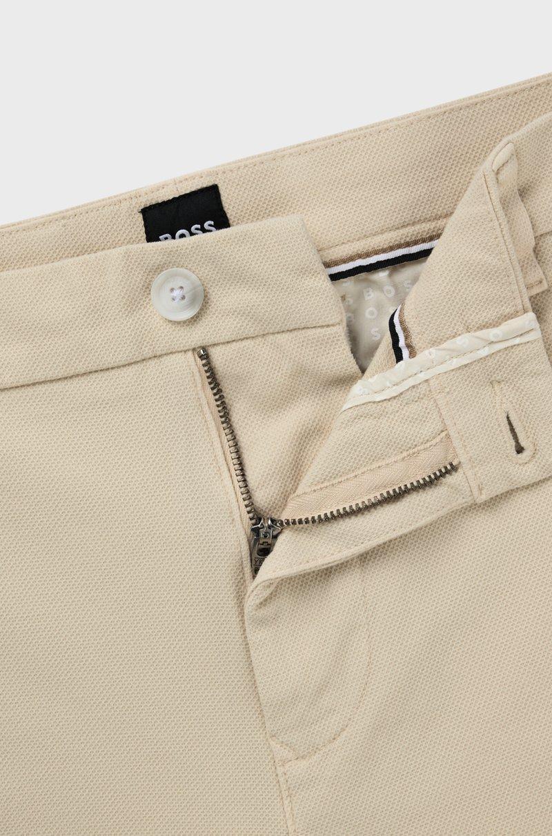 Hugo Boss Shorts Slim Fit De Algodón Elástico Con Estructura