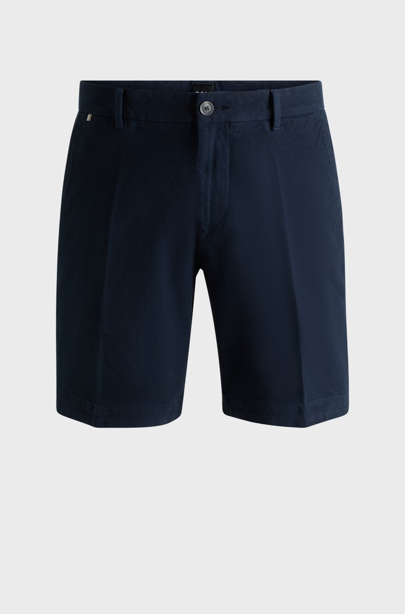 Hugo Boss Shorts slim fit de algodón elástico con estructura