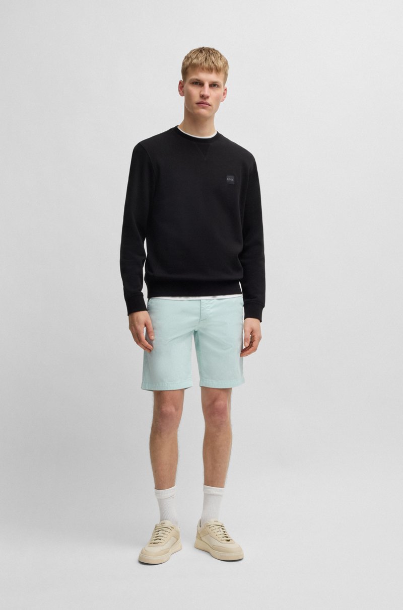 Hugo Boss Shorts Slim Fit De Sarga De Algodón Elástico