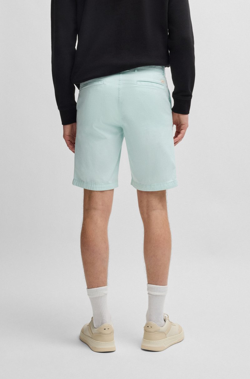 Hugo Boss Shorts Slim Fit De Sarga De Algodón Elástico
