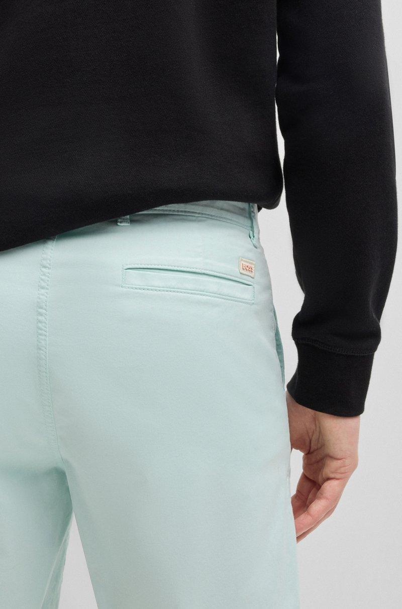 Hugo Boss Shorts Slim Fit De Sarga De Algodón Elástico