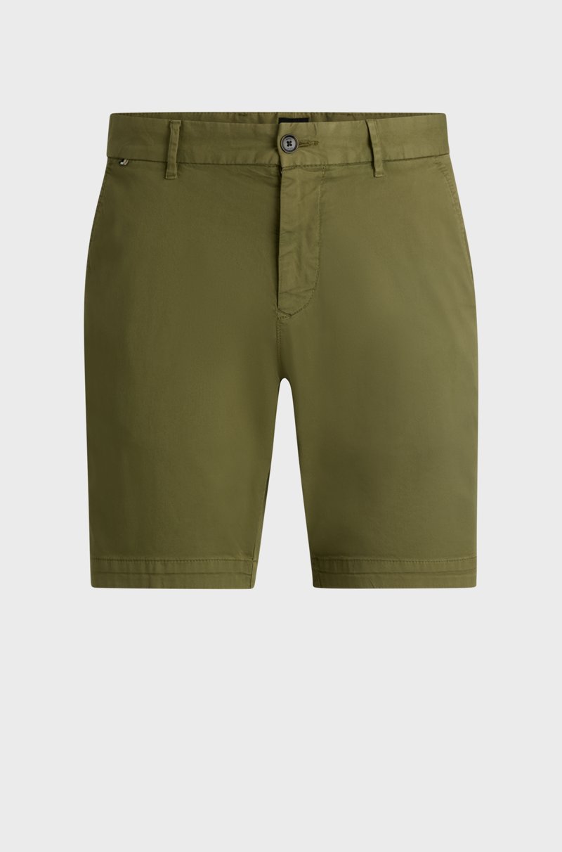Hugo Boss Shorts slim fit de sarga de algodón elástico