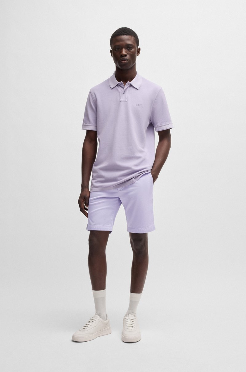 Hugo Boss Shorts Slim Fit De Sarga De Algodón Elástico