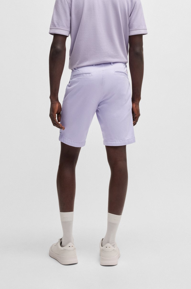Hugo Boss Shorts Slim Fit De Sarga De Algodón Elástico