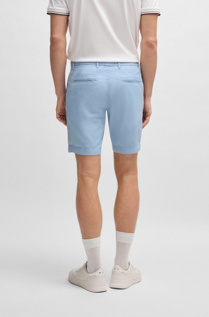 Hugo Boss Shorts Slim Fit De Sarga De Algodón Elástico
