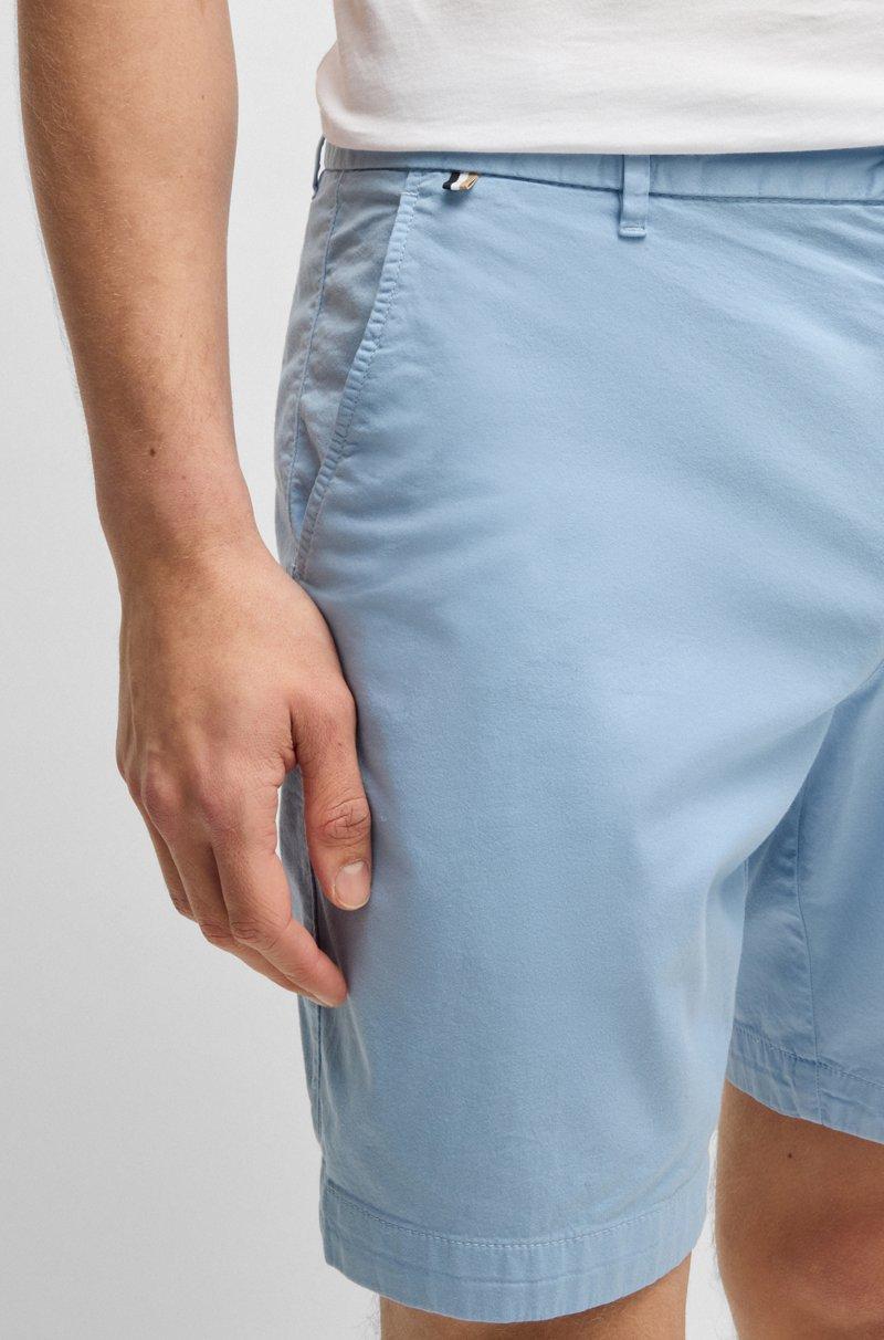 Hugo Boss Shorts Slim Fit De Sarga De Algodón Elástico