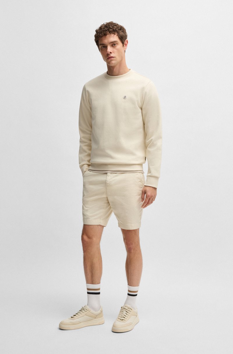 Hugo Boss Shorts Slim Fit De Sarga De Algodón Elástico