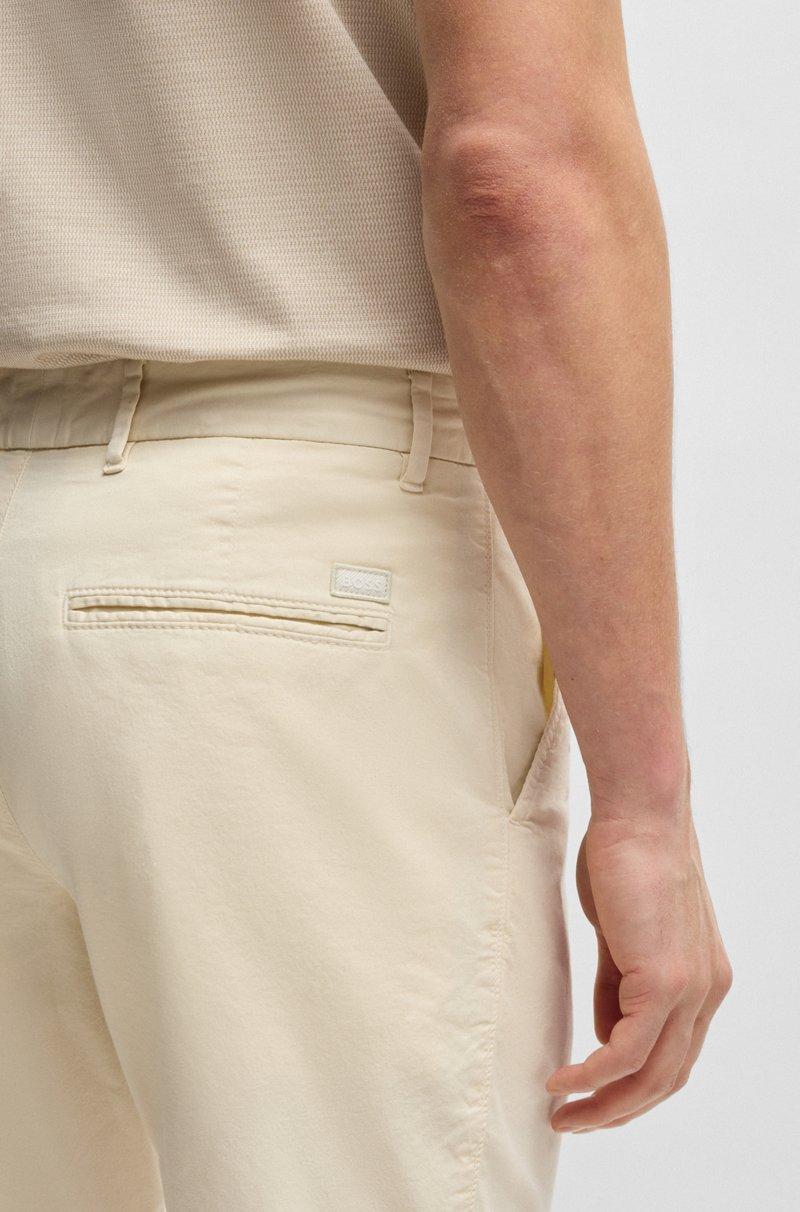 Hugo Boss Shorts Slim Fit De Sarga De Algodón Elástico