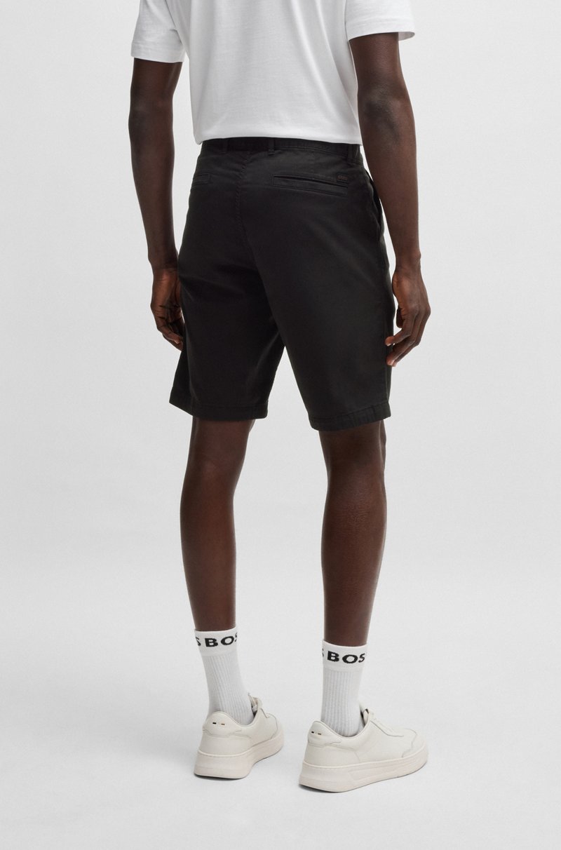 Hugo Boss Shorts Slim Fit De Sarga De Algodón Elástico