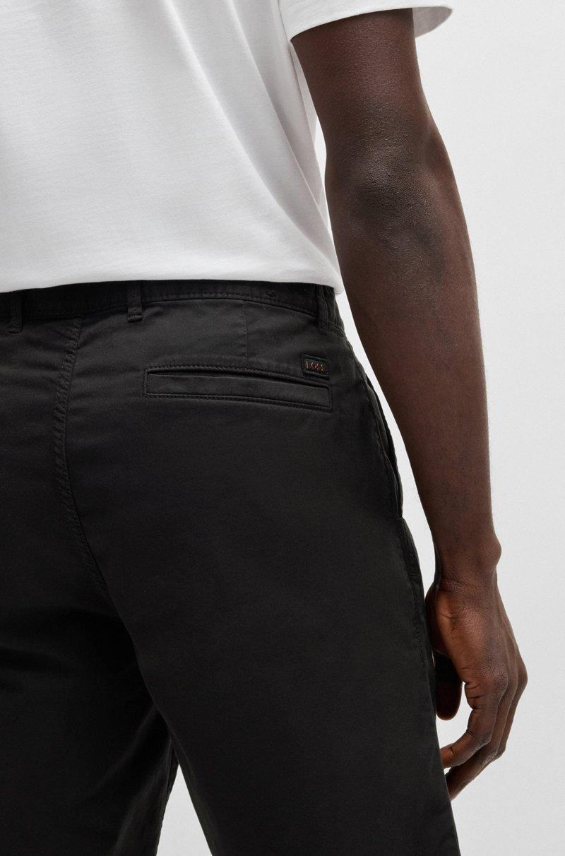 Hugo Boss Shorts Slim Fit De Sarga De Algodón Elástico
