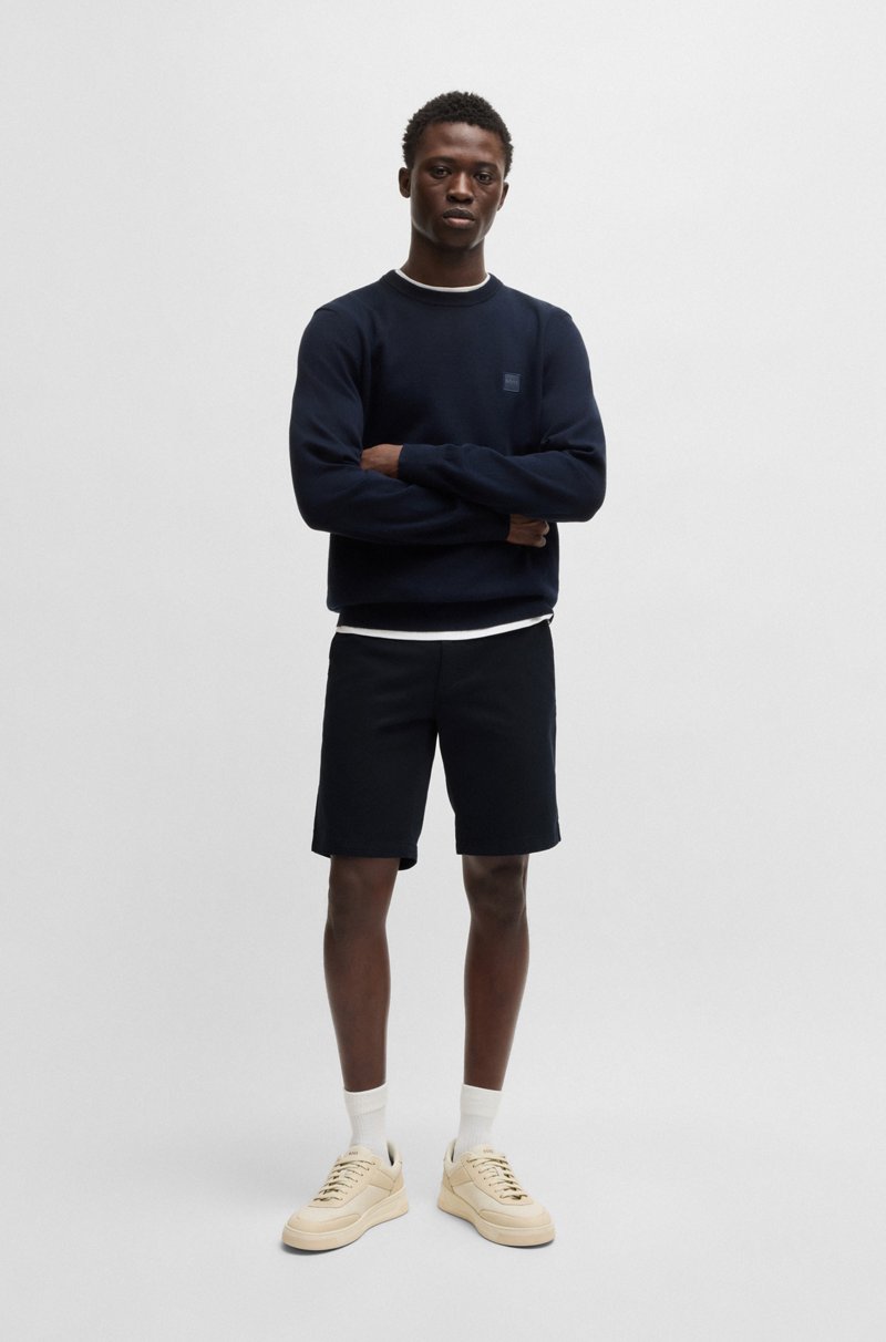 Hugo Boss Shorts Slim Fit De Sarga De Algodón Elástico
