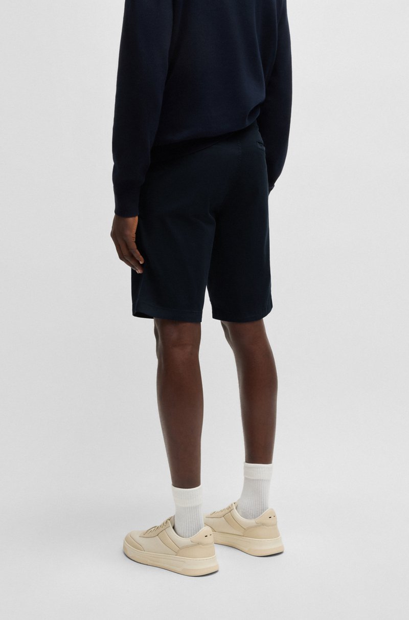 Hugo Boss Shorts Slim Fit De Sarga De Algodón Elástico
