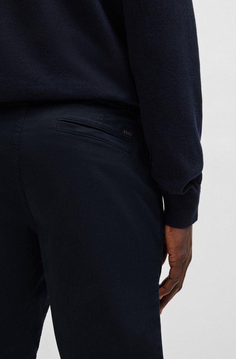 Hugo Boss Shorts Slim Fit De Sarga De Algodón Elástico