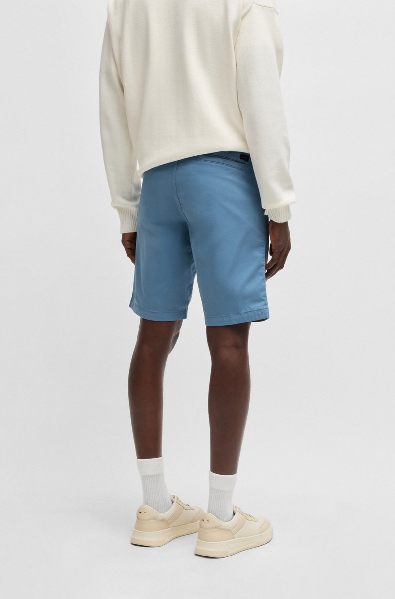 Hugo Boss Shorts Slim Fit De Sarga De Algodón Elástico